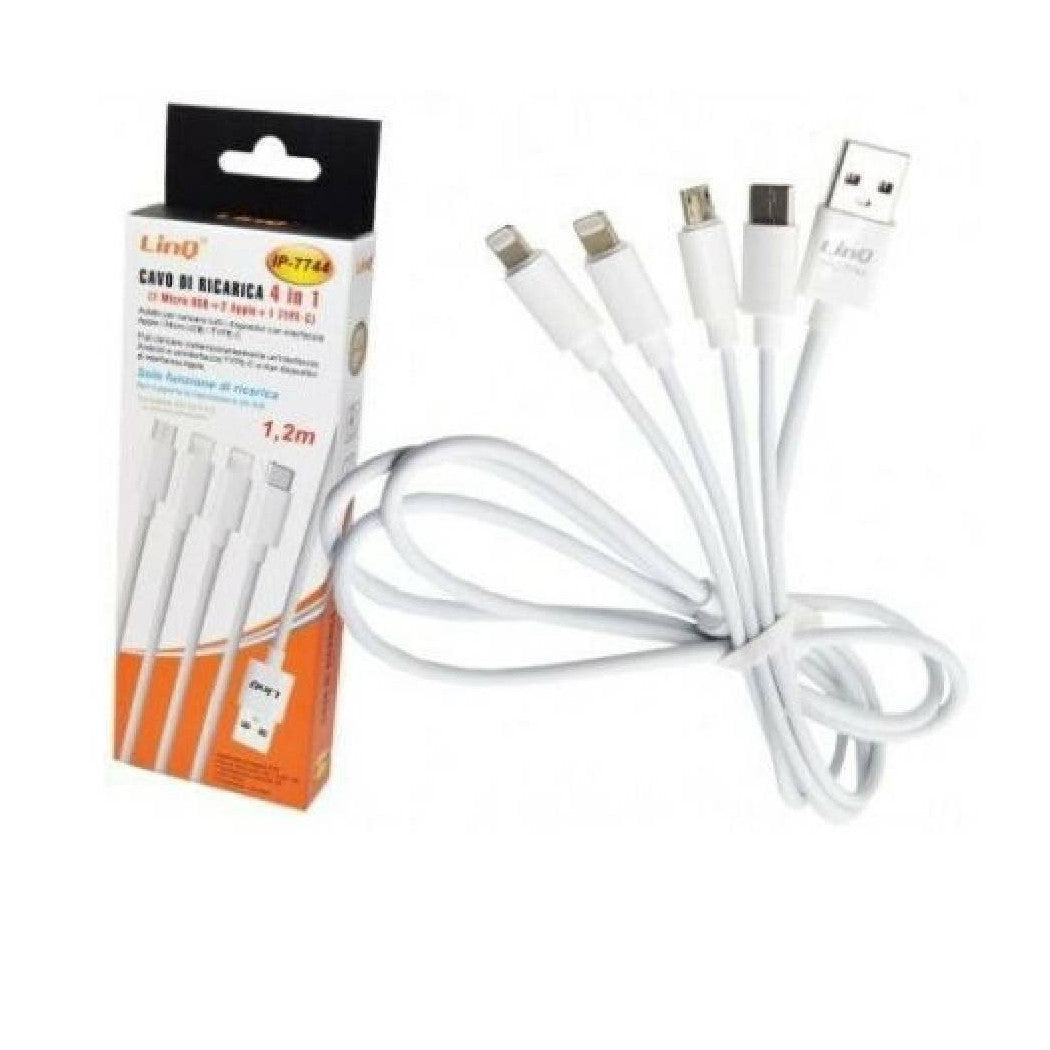 4IN1 MICROUSB TIPO C + 2 LIGHTNING IPHONE IP-7744