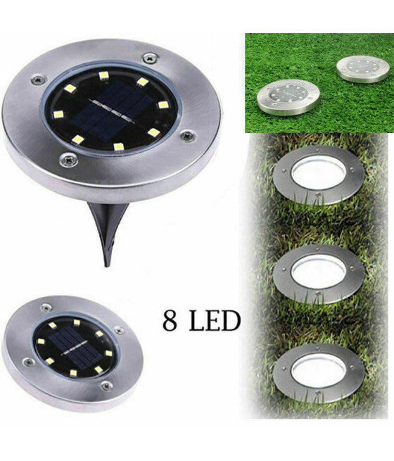 4 FARO LAMPADA LED SOLARE BY EXTERNAL GIARDINO FARETTO 8 LED FARETTO SEGNAPASSI