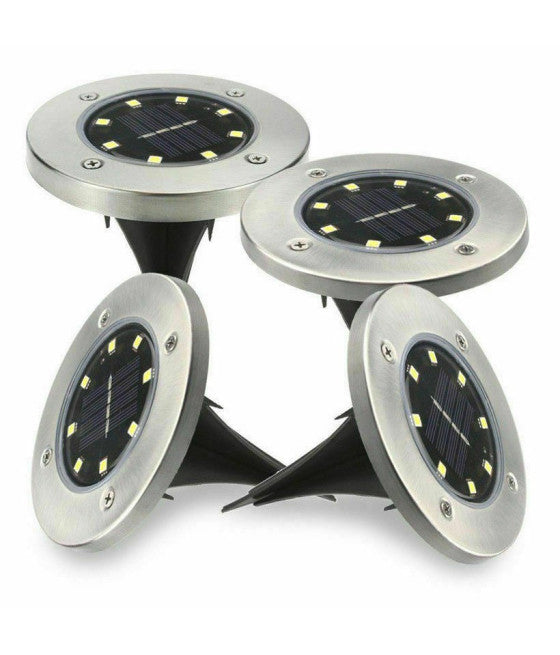 4 FARO LAMPADA LED SOLARE BY EXTERNAL GIARDINO FARETTO 8 LED FARETTO SEGNAPASSI