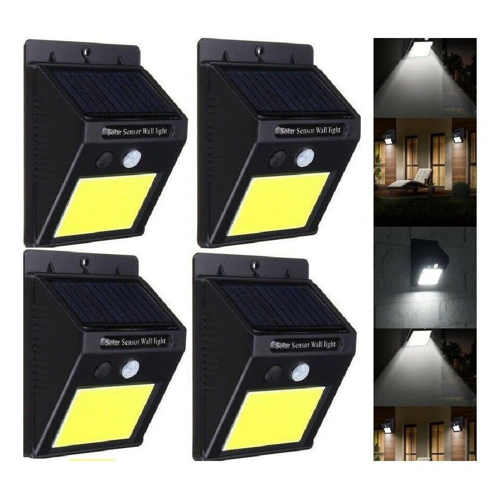 4LAMPADA LED SOLAR EXTERNAL GIARDINO FARETO FOTOVOLTAICO SENSORE 48LED