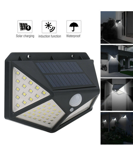 4 EXTERNE SCHEINWERFERLICHT-LAMPE SOLARENERGIE 100LED-BEWEGUNGSSENSOR