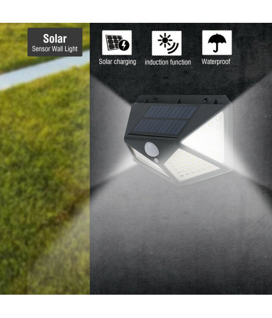 4 EXTERNE SCHEINWERFERLICHT-LAMPE SOLARENERGIE 100LED-BEWEGUNGSSENSOR