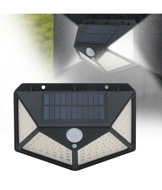 4 EXTERNE SCHEINWERFERLICHT-LAMPE SOLARENERGIE 100LED-BEWEGUNGSSENSOR