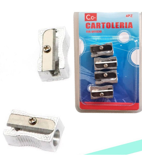 4 METALL BLEISTIFTSPITZER 1-LOCH BLEISTIFTSPITZER FÜR SCHULE BÜRO