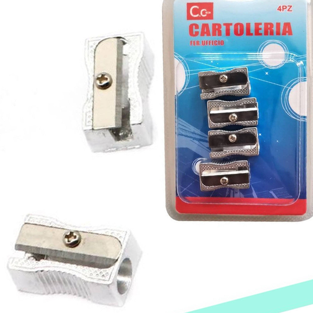 4 METALL BLEISTIFTSPITZER 1-LOCH BLEISTIFTSPITZER FÜR SCHULE BÜRO