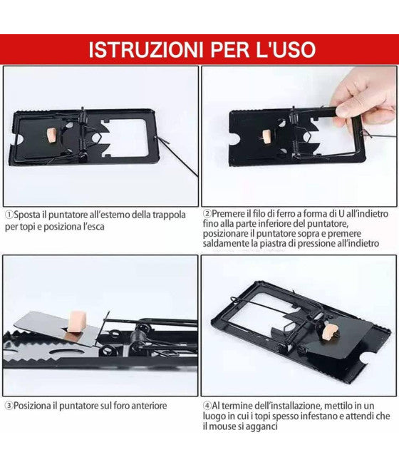 4 STÜCK MAUSEFALLE GROSS KLEIN EINFACH ZU BEDIENEN KANN WIEDERVERWENDET WERDEN