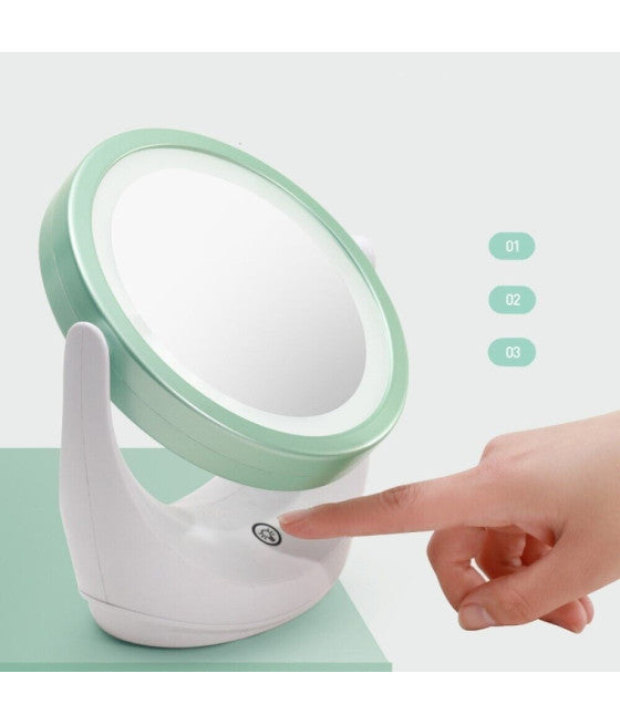 5X VERGRÖSSERUNG DOPPELT SCHWENKBAR LED TISCH MAKE-UP SPIEGEL WL8001