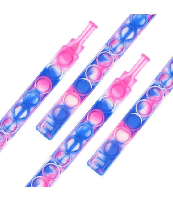 6 REGENBOGEN ANTI-STRESS ARMBÄNDER LUFTBLASEN SILIKON KINDER ERWACHSENE