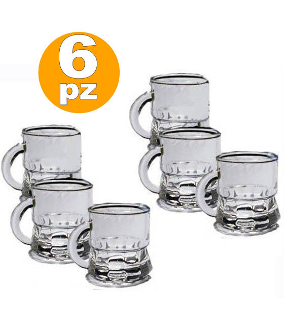 6 Gläser aus Alkohol MINI Becher Cicchetto Shot Rum Glase Wodka Chupitos