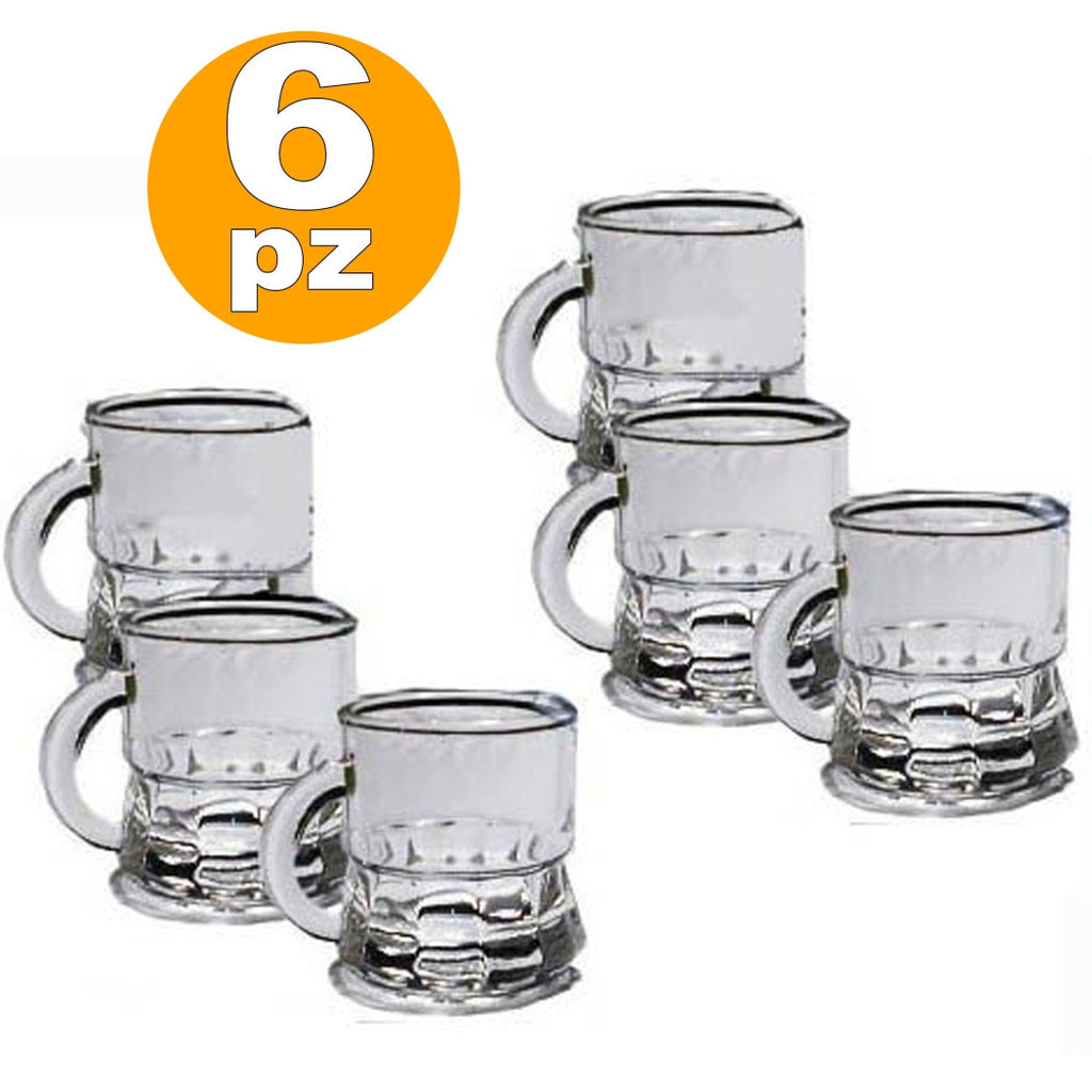 6 Gläser aus Alkohol MINI Becher Cicchetto Shot Rum Glase Wodka Chupitos