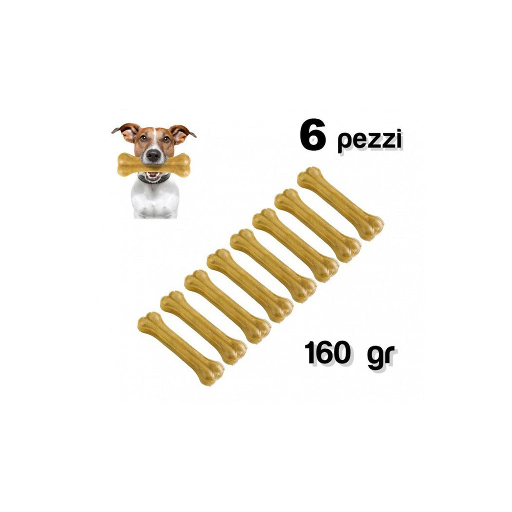 6 STÜCK SNACK IN KNOCHENFORM ANTISTRESS FÜR KLEINE MITTELGROßE HUNDE 8 CM