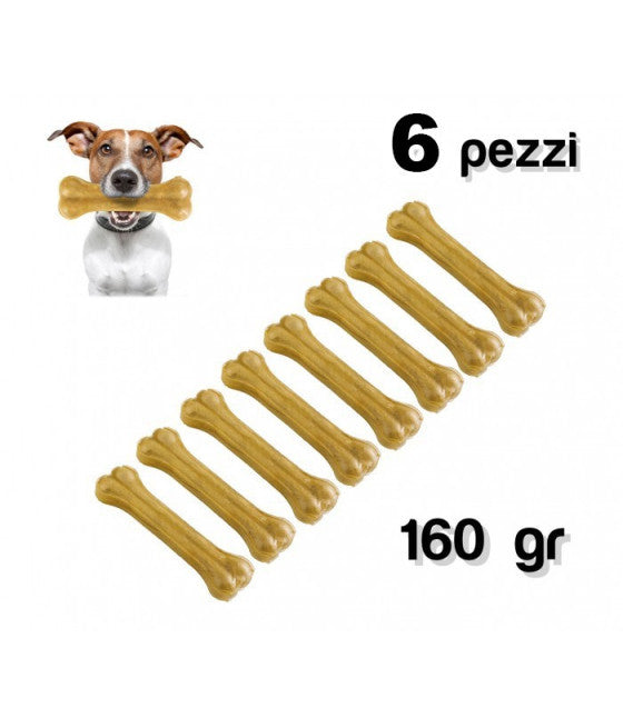6 STÜCK SNACK IN KNOCHENFORM ANTISTRESS FÜR KLEINE MITTELGROßE HUNDE 8 CM