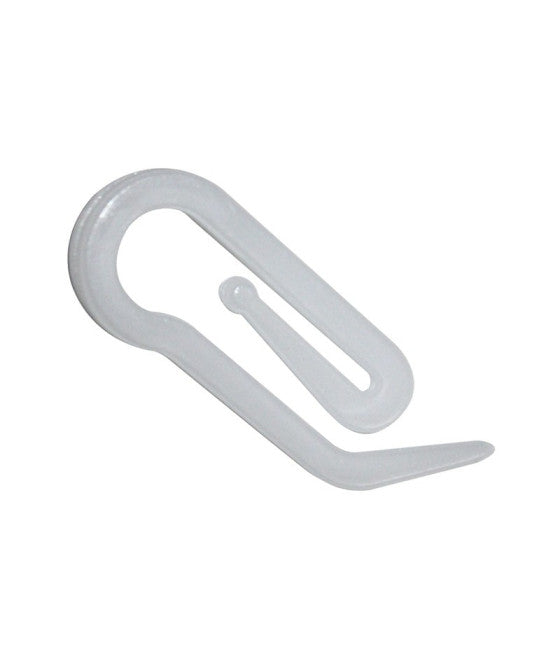 60 Stück weiße Kunststoffhaken in Proboscis Papera 25mm für Vorhangvorhänge