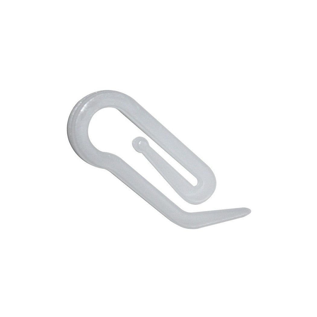 60 Stück weiße Kunststoffhaken in Proboscis Papera 25mm für Vorhangvorhänge