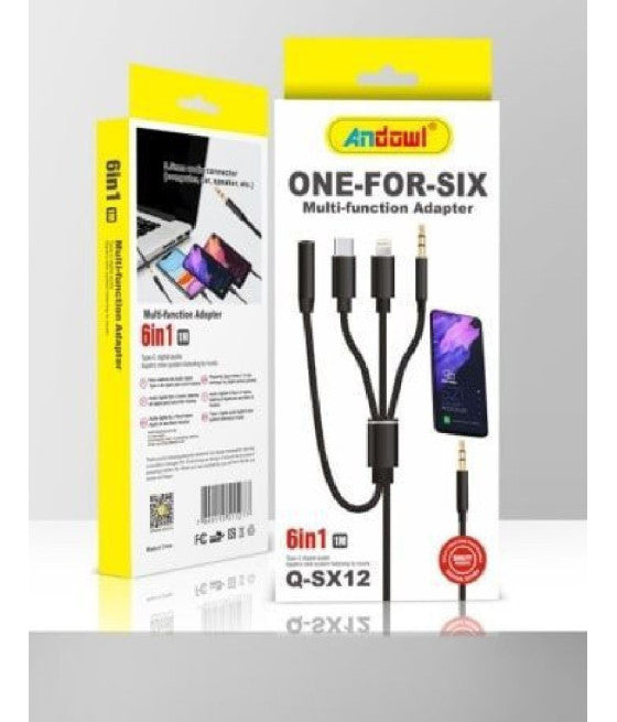 6-in-1-Adapter von 3,5-mm-Buchse auf Lightning-Typ-C-3,5-mm-Buchse M F Q-SX12