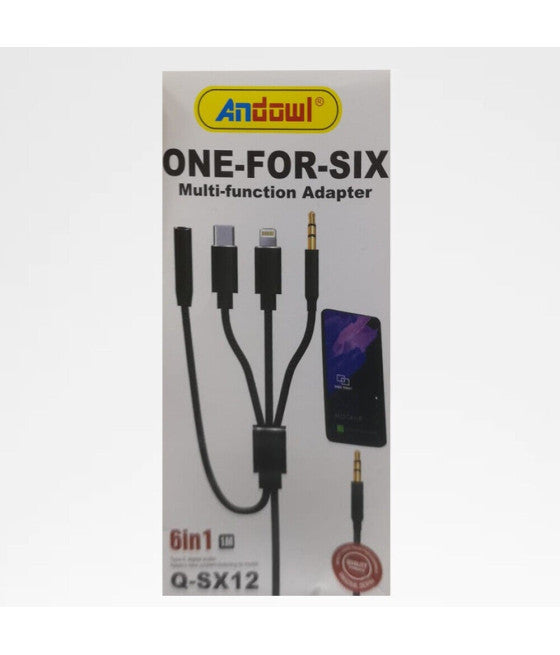 6-in-1-Adapter von 3,5-mm-Buchse auf Lightning-Typ-C-3,5-mm-Buchse M F Q-SX12