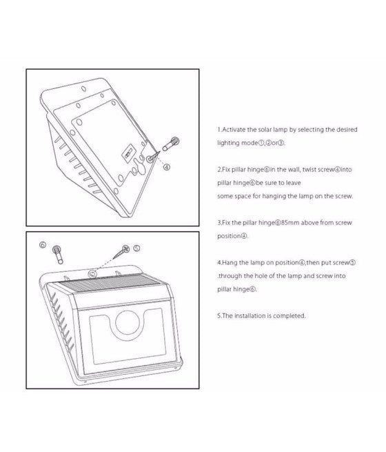 8 LED-LEUCHTEN MIT WIEDERAUFLADBAREM SOLARMODUL UND BEWEGUNGSSENSOR FÜR DEN AUSSENEINSATZ