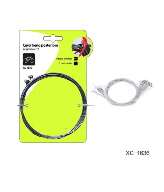 2 STÜCK STAHL-HINTERRADBREMSSEIL 2 M UNIVERSAL FAHRRAD PASSEND XC-1636