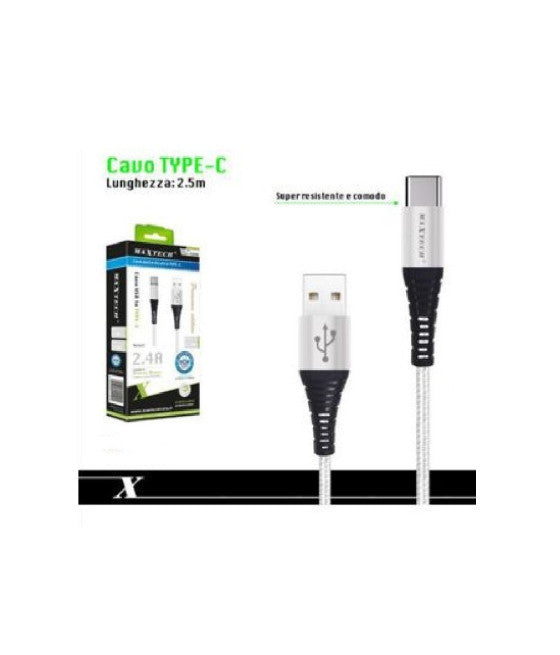 ACVO USB TYPE-C RICARICA VELOCE 3A 2.5METRI TRANSFER VON F-TC010