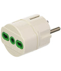 ADAPTER MIT DEUTSCHEM SCHUKO-STECKER UND BOSCH-REDUKTIONS-STECKDOSE 10-16A ZWEIPOLIG