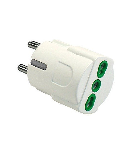 ADAPTER MIT DEUTSCHEM SCHUKO-STECKER UND BOSCH-REDUKTIONS-STECKDOSE 10-16A ZWEIPOLIG