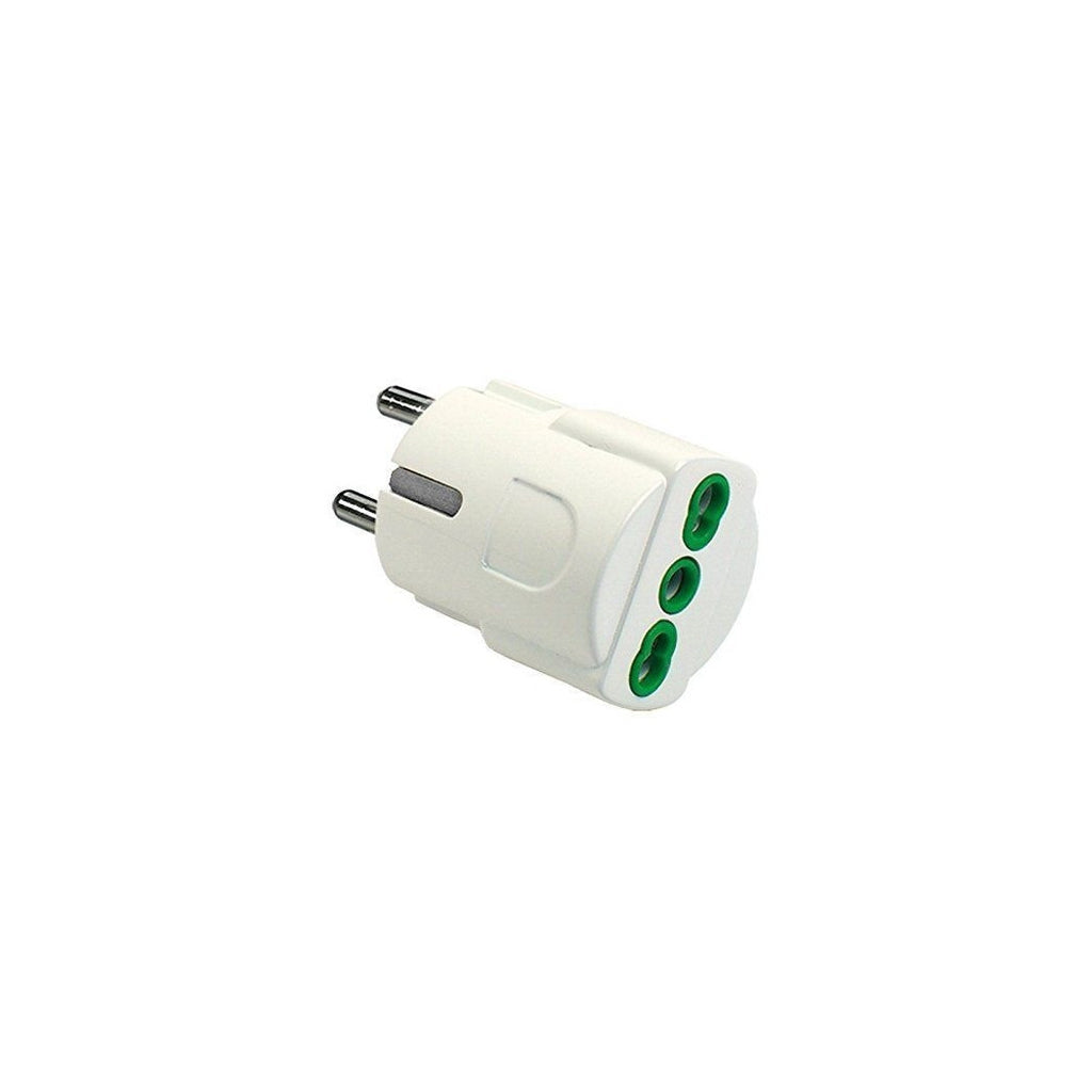 ADAPTER MIT DEUTSCHEM SCHUKO-STECKER UND BOSCH-REDUKTIONS-STECKDOSE 10-16A ZWEIPOLIG