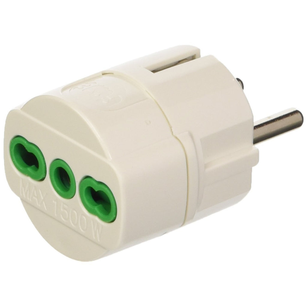 ADAPTER MIT DEUTSCHEM SCHUKO-STECKER UND BOSCH-REDUKTIONS-STECKDOSE 10-16A ZWEIPOLIG