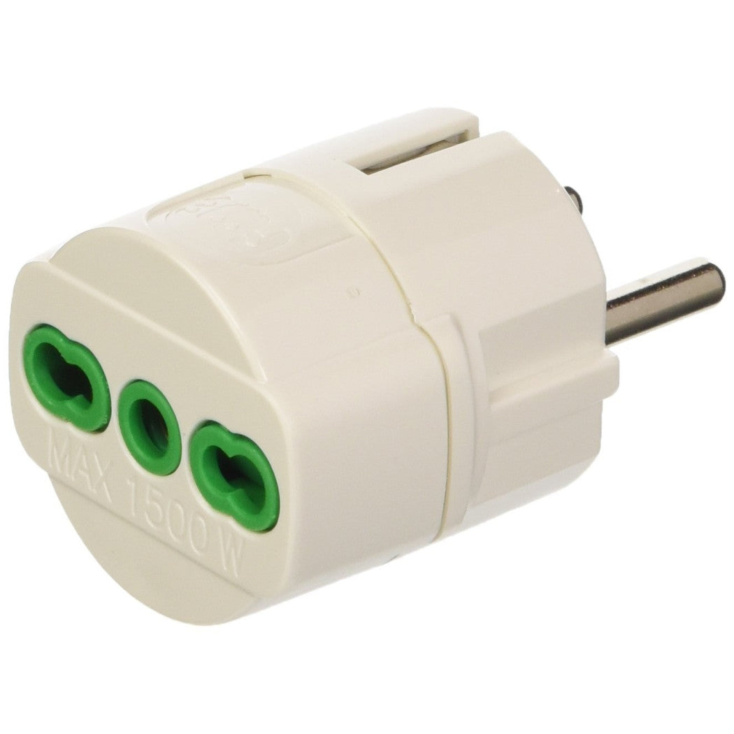 ADAPTER MIT DEUTSCHEM SCHUKO-STECKER UND BOSCH-REDUKTIONS-STECKDOSE 10-16A ZWEIPOLIG