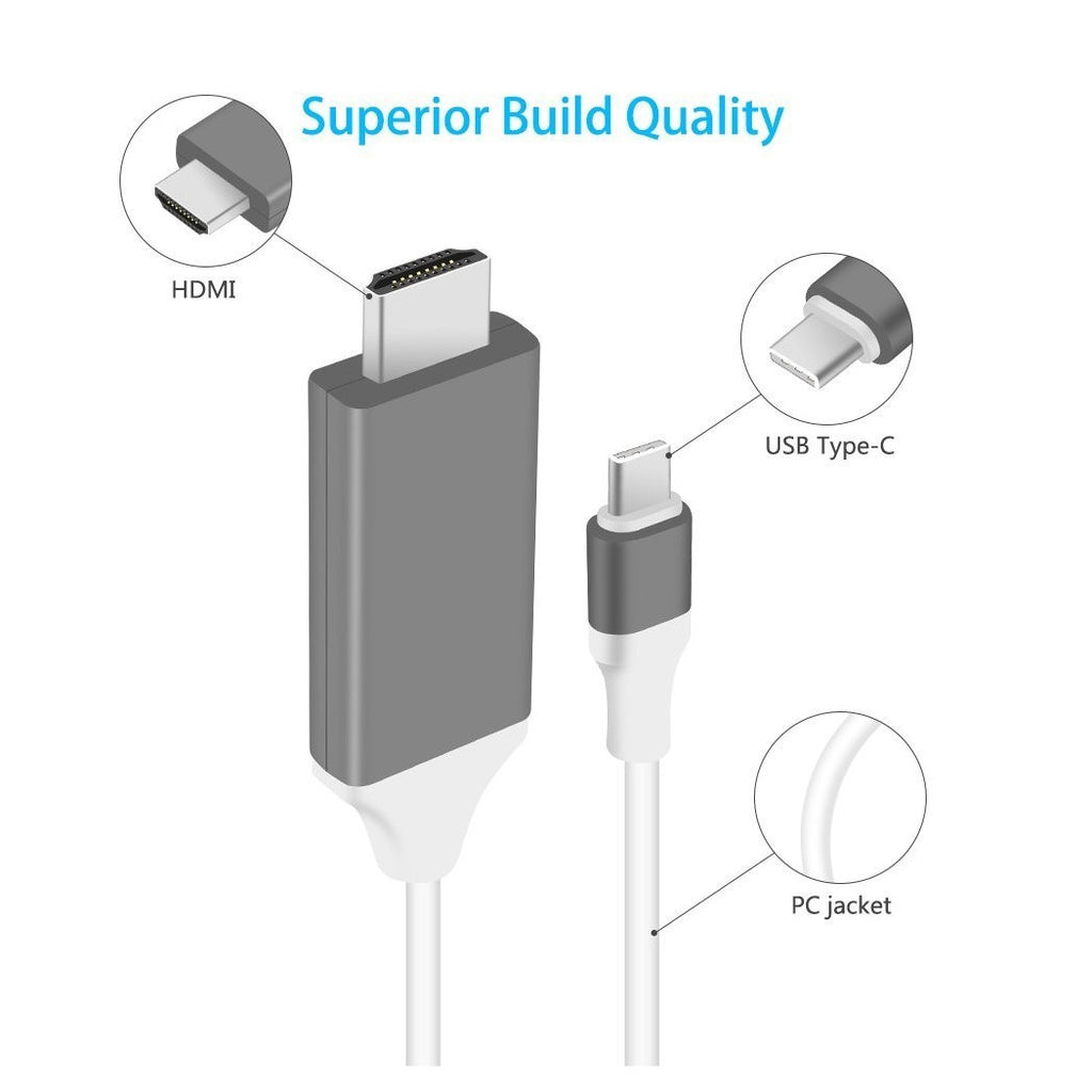ADAPTERKABEL FÜR SAMSUNG GALAXY S8 USB TYP C USB-C AUF 4K HDMI HDTV 2 METER