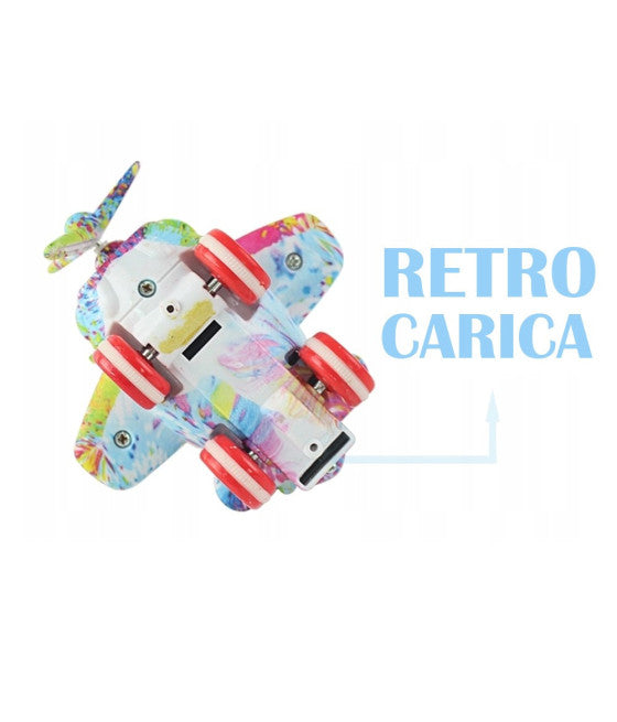 AEROPLANO MIT DEM BILDUNGSKINDER MIT RETRO CARICA