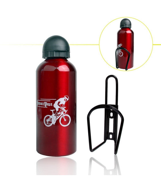 ALUMINIUM-WASSERFLASCHE MIT VERSENKBAREM AUSGIESSER STAUBKAPPE 500ML XC2505