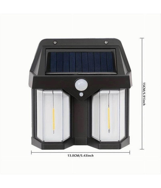 ANWENDUNG DOPPIA LANTERNA SOLARE LED SENSORE MOVIMENT IP65 AUS EXTERNAL