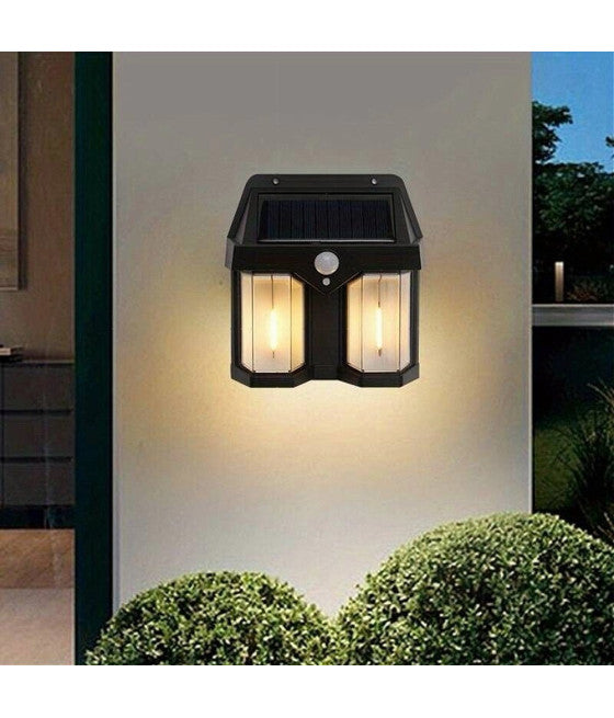 ANWENDUNG DOPPIA LANTERNA SOLARE LED SENSORE MOVIMENT IP65 AUS EXTERNAL