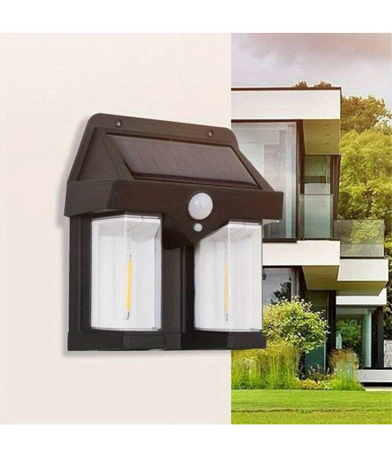 ANWENDUNG DOPPIA LANTERNA SOLARE LED SENSORE MOVIMENT IP65 AUS EXTERNAL