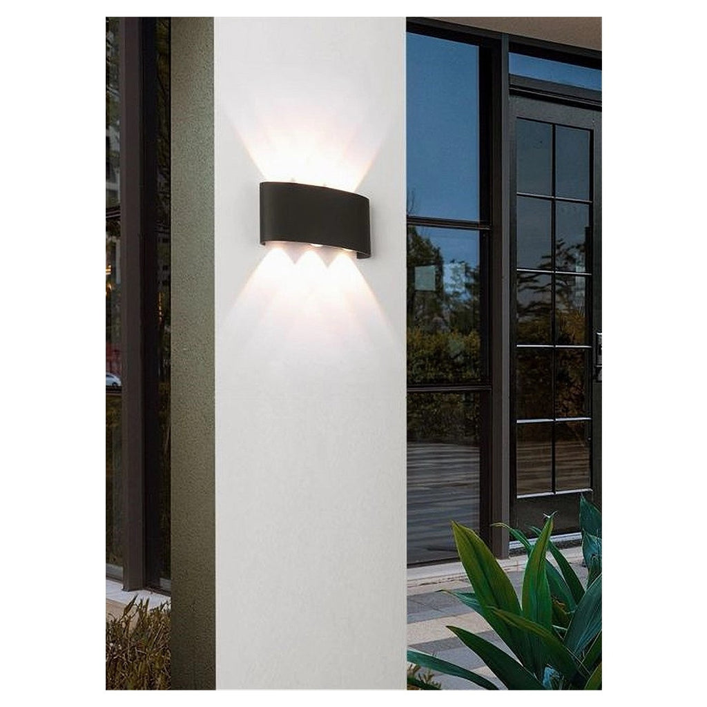 16W UP&DOWN WANDLEUCHTE SCHWARZ AUSSENLEUCHTE 6500K 4000K 3000K IP65 ES68