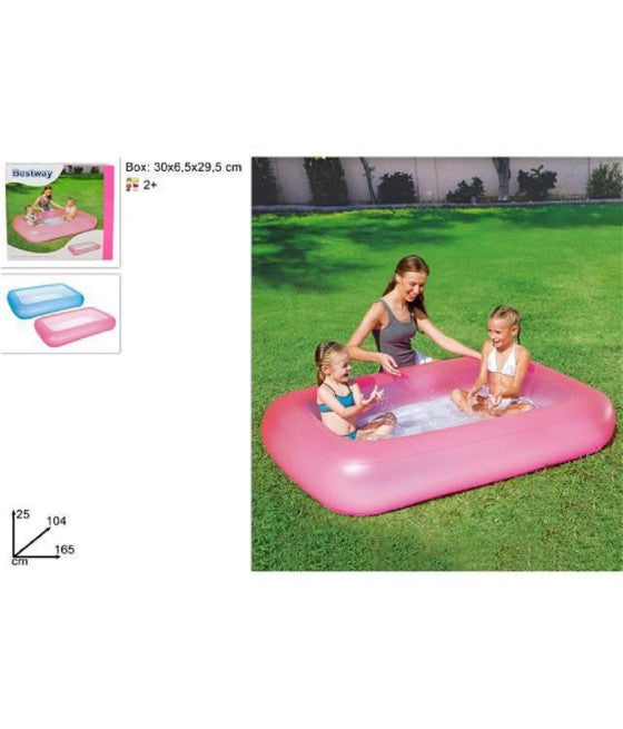 AQUABABE RECHTECKIGER POOL MIT AUFBLASBAREM BODEN 165X104X25 CM 51115