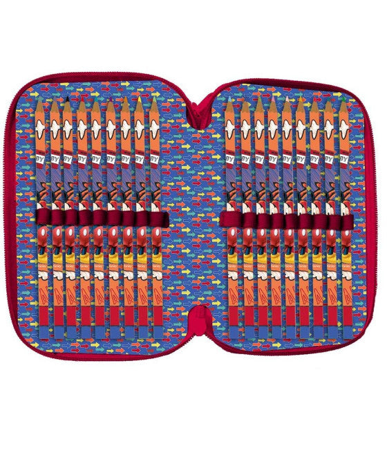 3-REISSVERSCHLUSS-SCHULMÄPPCHEN MICKEY MOUSE MIT BUNTSTIFTEN UND MARKERN