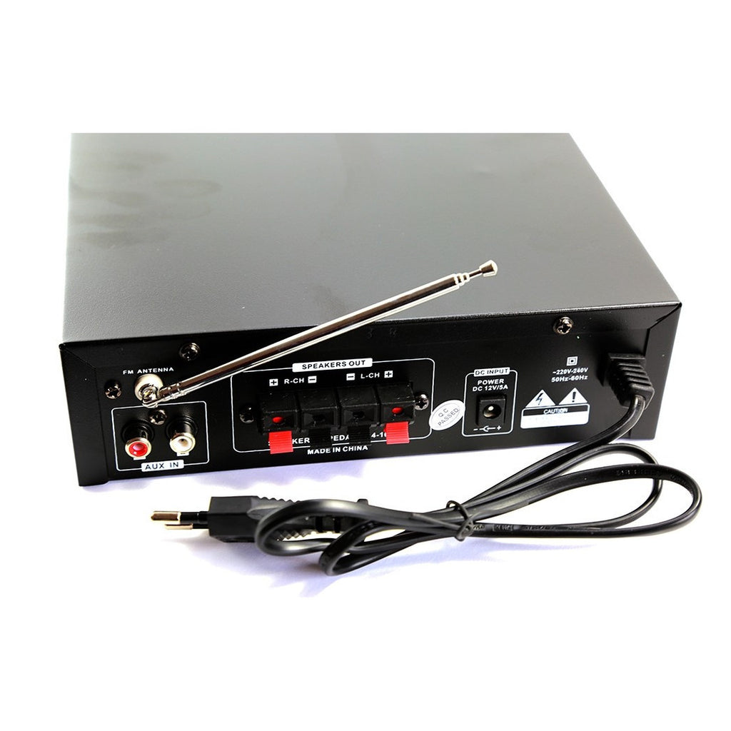 AUDIO-Verstärker 12V 220V USB Sd 2 MIKROFONEN MP3 FM HOME AUTO BLUETOOTH BT138