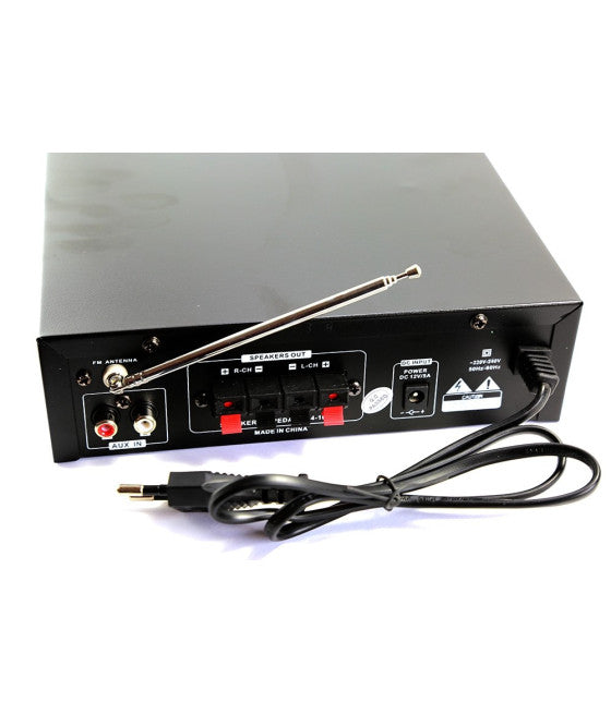 AUDIO-Verstärker 12V 220V USB Sd 2 MIKROFONEN MP3 FM HOME AUTO BLUETOOTH BT138