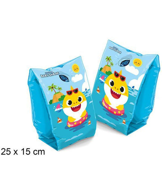 AUFBLASBARE ARMLEHNEN BABY SHARK MEER SCHWIMMBAD FÜR KINDER ÄRMEL 25X15CM