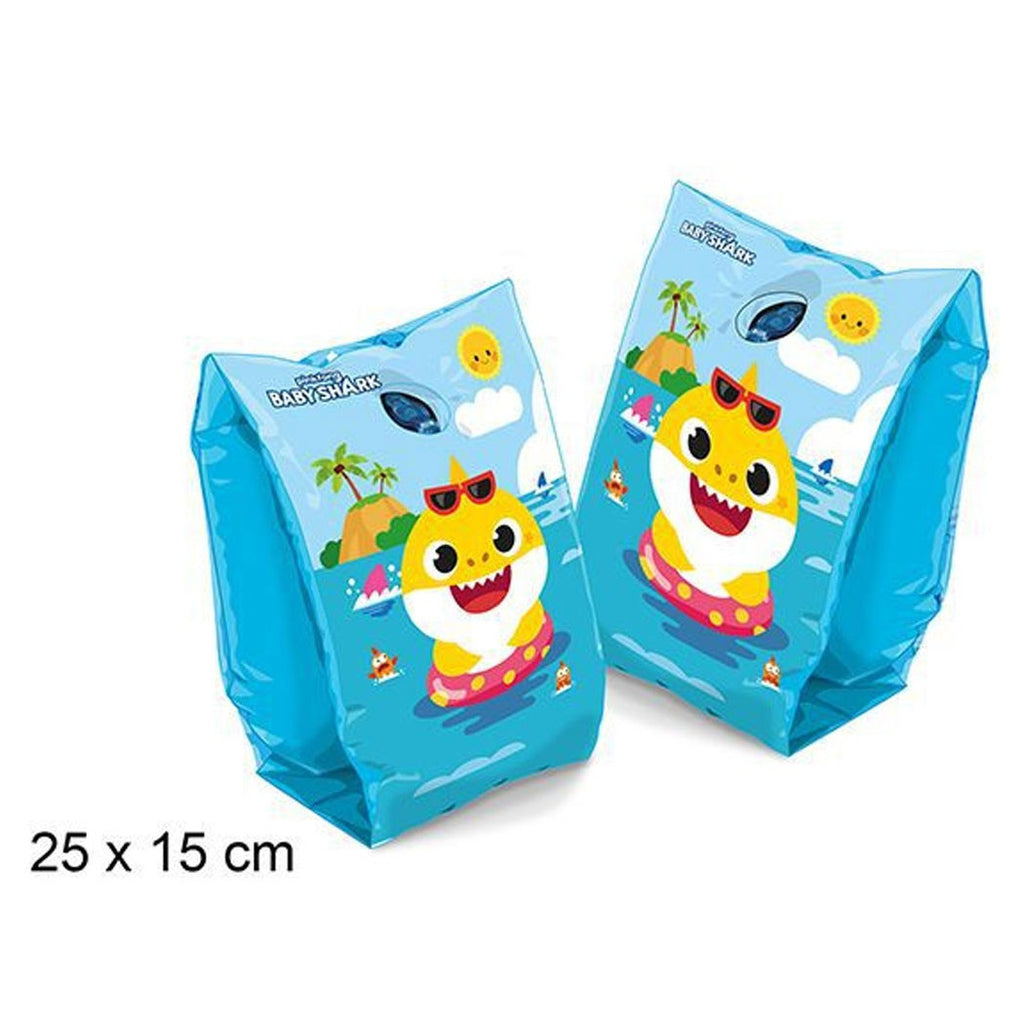 AUFBLASBARE ARMLEHNEN BABY SHARK MEER SCHWIMMBAD FÜR KINDER ÄRMEL 25X15CM