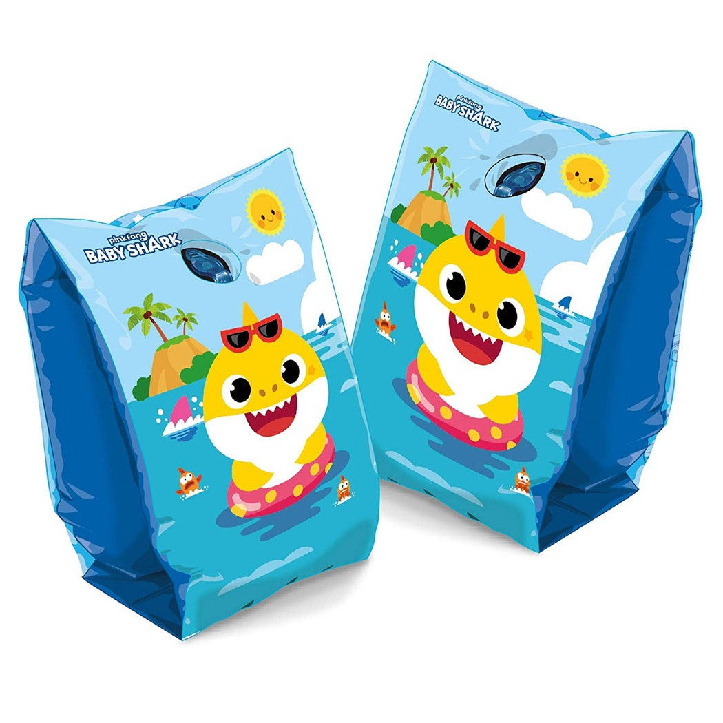 AUFBLASBARE ARMLEHNEN BABY SHARK MEER SCHWIMMBAD FÜR KINDER ÄRMEL 25X15CM