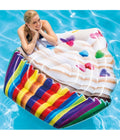 AUFBLASBARE INSEL MATRATZE CUPCAKE DRUCK PVC MEER POOL 142X135CM