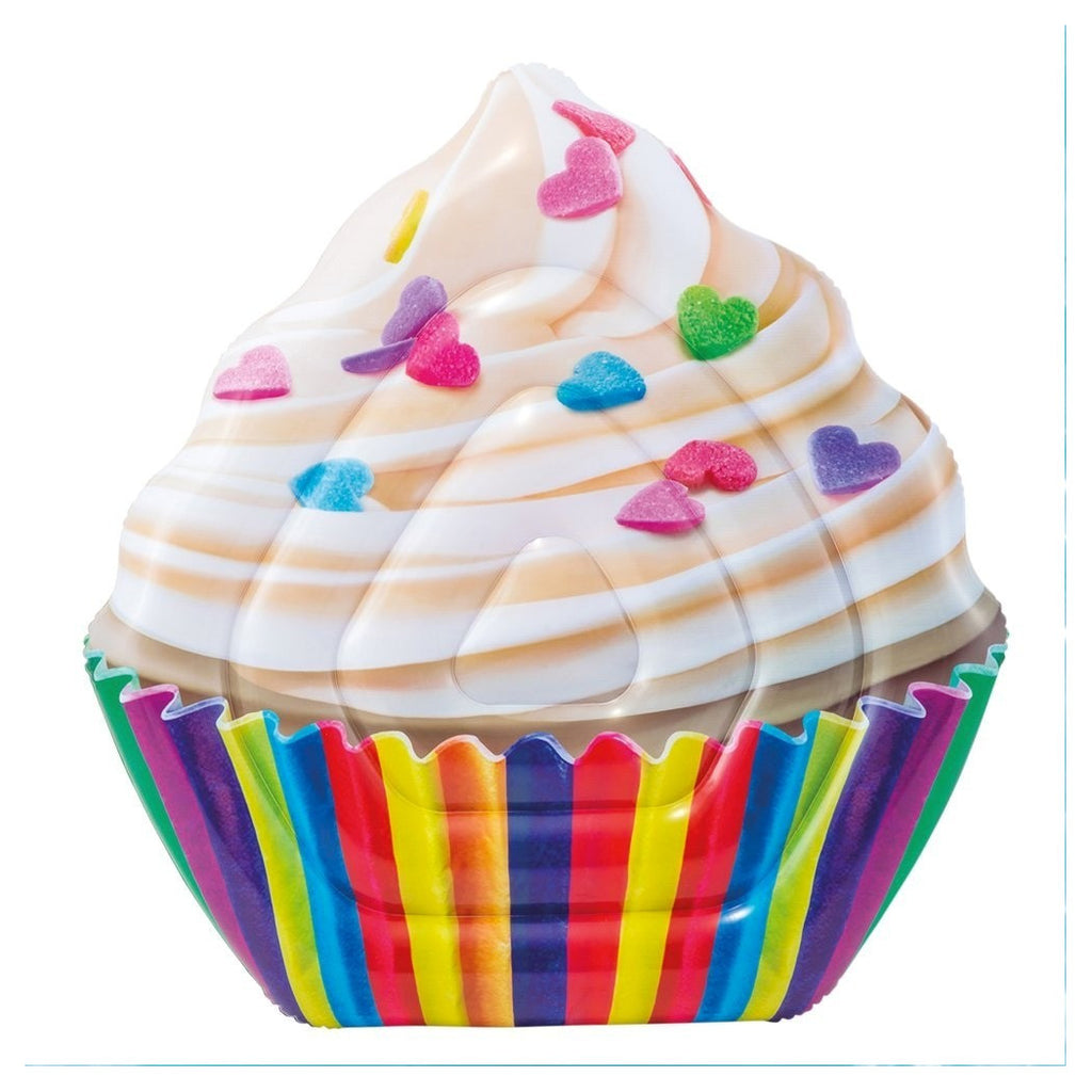 AUFBLASBARE INSEL MATRATZE CUPCAKE DRUCK PVC MEER POOL 142X135CM