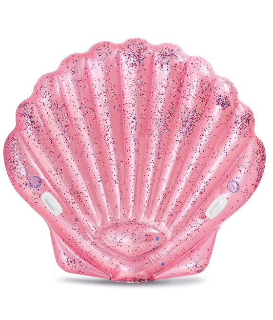 AUFBLASBARE INSELMATRATZE, SCHALE, GLITZER-MEERPOOL, 178X165CM