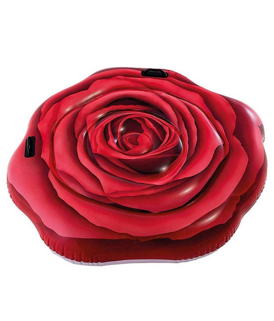 AUFBLASBARE INSELMATRATZE ROTER ROSENDRUCK MEERSPOOL 137X132 CM