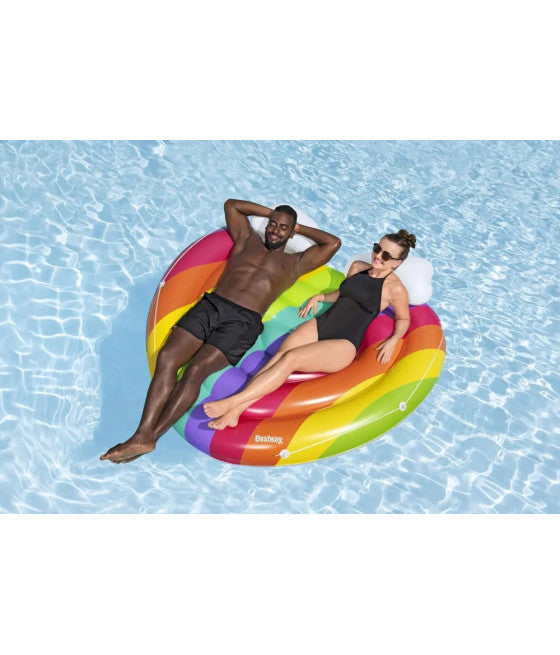 Aufblasbare schwimmende Inselmatratze, mehrfarbig, Herz, 43722