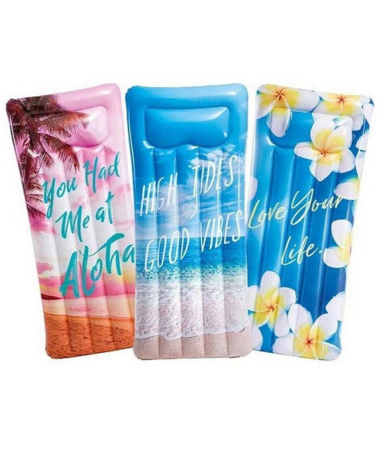 AUFBLASBARE INSELMATRATZE, HAWAII-DRUCK, PVC-MEERPOOL, 178 x 84 cm