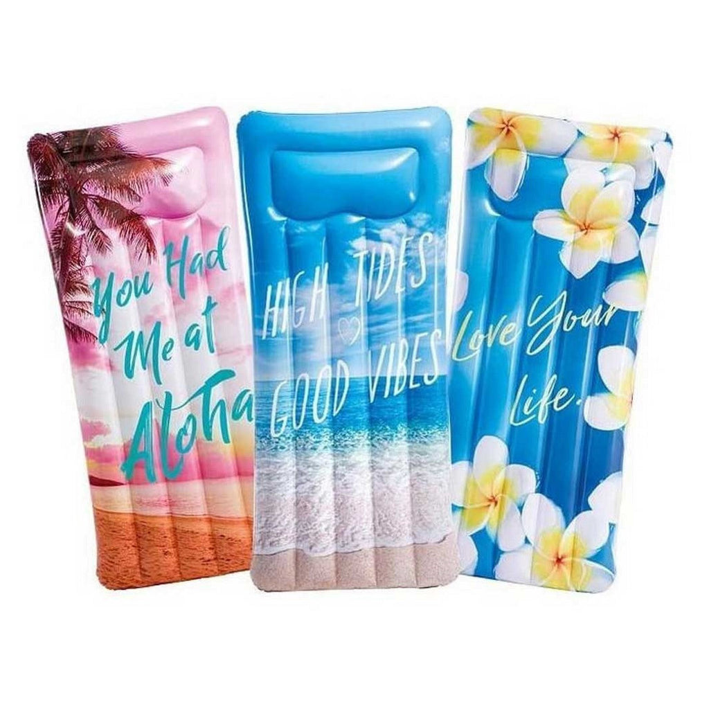 AUFBLASBARE INSELMATRATZE, HAWAII-DRUCK, PVC-MEERPOOL, 178 x 84 cm