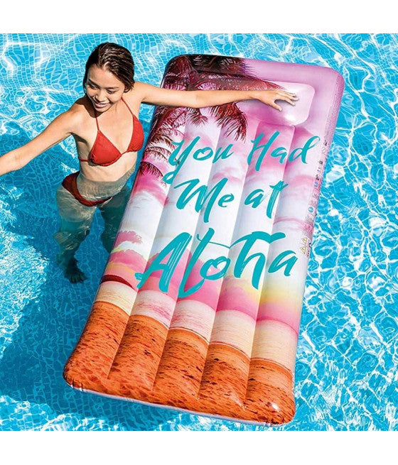AUFBLASBARE INSELMATRATZE, HAWAII-DRUCK, PVC-MEERPOOL, 178 x 84 cm